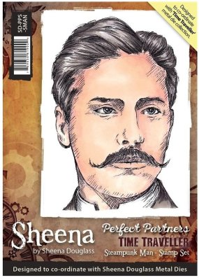 Sheena Douglass Perfect Partner Time Traveller A6 Unmounted Rubber Stamp - Steampunk Man