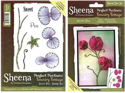 Crafters Companion Perfect Partner Stamps & Dies Set - Country Cottage Sweet Pea