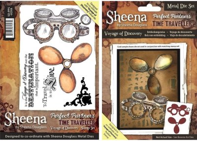 Crafters Companion Perfect Partner Stamps & Dies Set - Time Traveller Voyage of Discovery