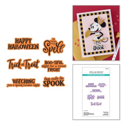 Spellbinders Stamp & Die Set - Classic Mouse Trick-or-Treat Sentiments