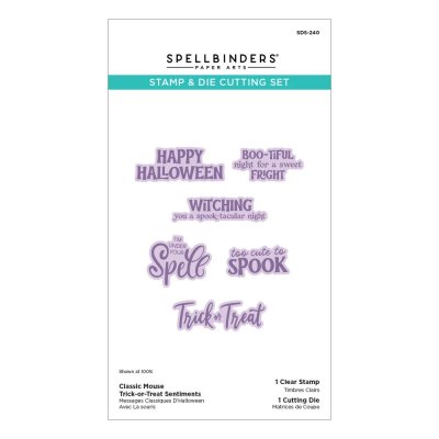 Spellbinders Stamp & Die Set - Classic Mouse Trick-or-Treat Sentiments