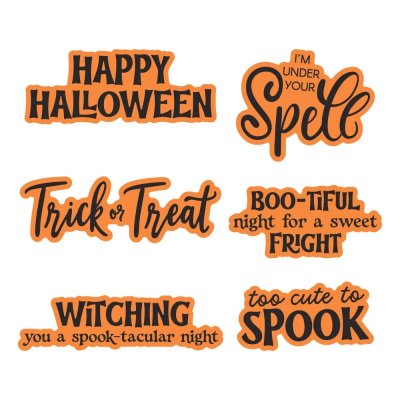 Spellbinders Stamp & Die Set - Classic Mouse Trick-or-Treat Sentiments
