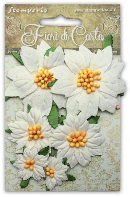 Stamperia Paper Flowers - White Poinsettia