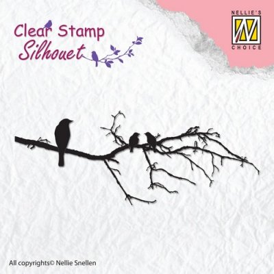 Nellies Choice Clearstamp - Silhouette Branch with Birds