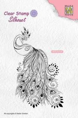 Nellies Choice Silhouette Clear Stamps - Peacock