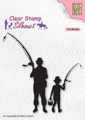 Nellies Choice Clear Stamps - Silhouette Fisherman