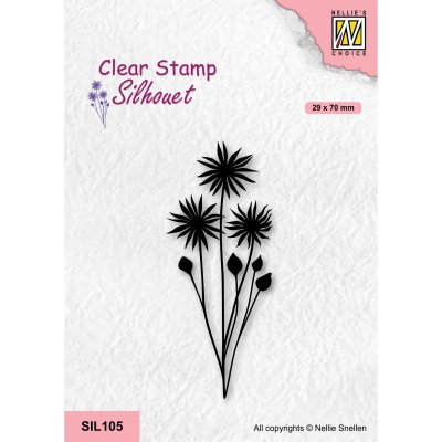 Nellie's Choice Clear Stamps - Silhouette Flowers #18
