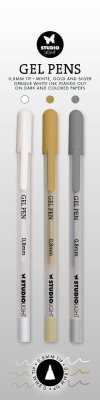 Studio Light Gel Pen Set (White, Gold, Silver)