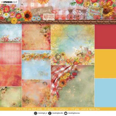 Studio Light 8”x8” Paper Pad - Sunflower Kisses nr.88 (36 sheets)