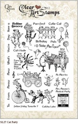 Crafty Secrets Clear Stamp Set - Party Cats