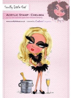 Crafters Companion Scruffy Little Cat Acrylic Stamp - Chelsea