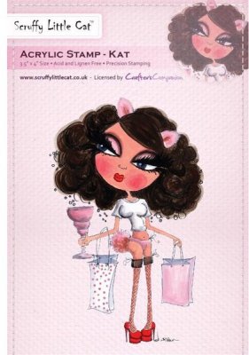 Crafters Companion Scruffy Little Cat Acrylic Stamp - Kat