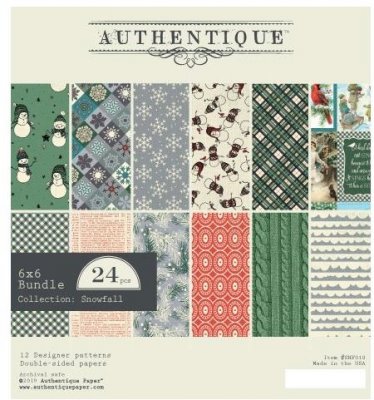 Authentique Double-Sided 6"x6" Cardstock Pad - Snowfall (24 sheets)