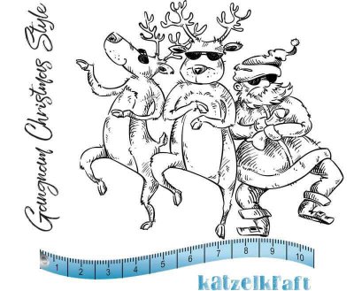 Katzelkraft Rubber Stamps - Gangnam Christmas Style