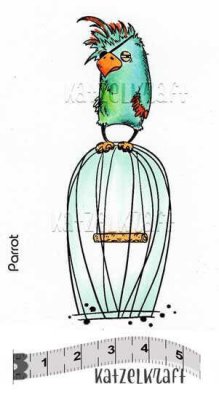 Katzelkraft Rubber Stamps - Parrot
