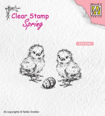 Nellies Choice Clearstamp - Spring Chickern and Easter Egg