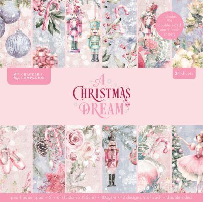 Crafter's Companion 6”x6” Double-sided Paper Pad - A Christmas Dream (24 sheets)