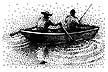 Stampscapes Stamp - Boating Fishermen