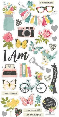 Simple Stories 6”x12” Chipboard Stickers - I Am