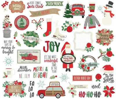 Simple Stories Die-Cuts - Merry & Bright Bits & Pieces (45 pack)
