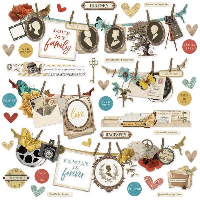 Simple Vintage 12"x12" Ancestry Cardstock Stickers - Banners