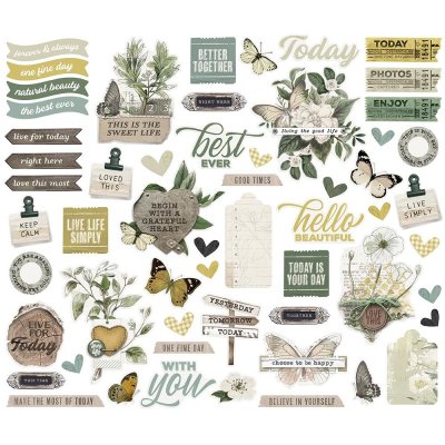Simple Stories Bits & Pieces Die-Cuts - Vintage Weathered Garden (57 pack)