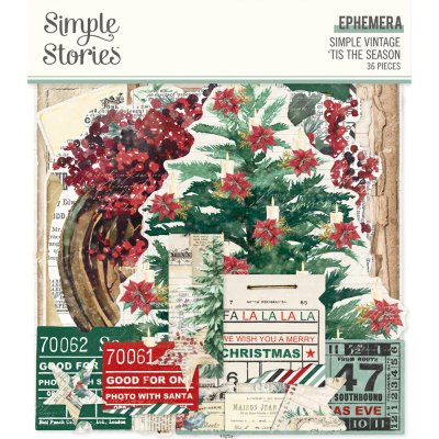 Simple Stories Ephemera Pack - Simple Vintage 'Tis The Season