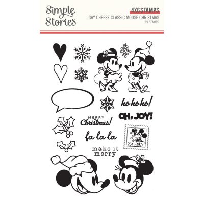 Simple Stories Clear Stamp Set - Say Cheese Classic Mouse Christmas
