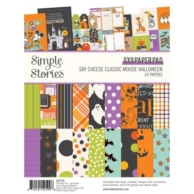 Simple Stories 6”x8” Paper Pad - Say Cheese Classic Mouse Halloween (24 sheets)