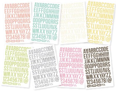 Simple Stories Snap Color Vibe Alphabet Stickers 4"x6" Sheets - Lights (8 pack)