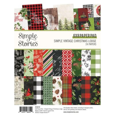 Simple Stories 6"x8" Double-Sided Paper Pad - Simple Vintage Christmas Lodge (24 sheets)