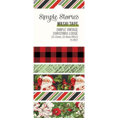Simple Vintage Christmas Lodge Washi Tape (5 pack)
