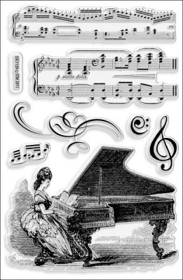 Stampendous Perfectly Clear Stamps Vintage Piano