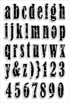 Stampendous Perfectly Clear Stamp Set - Vintage Lowercase Alphabet