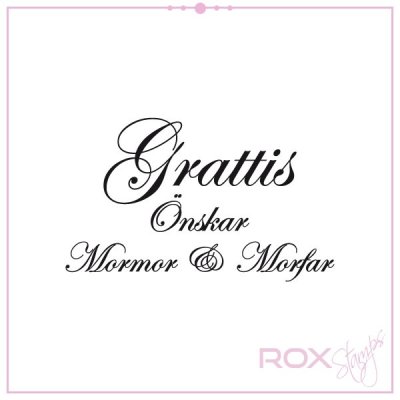 ROX Stamps Stämplar - Grattis önskar Mormor & Morfar- skrivstil