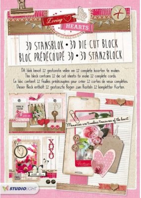Studio Light A4 Die-Cut Bloc - Loving Hearts #45 (12 sheets)