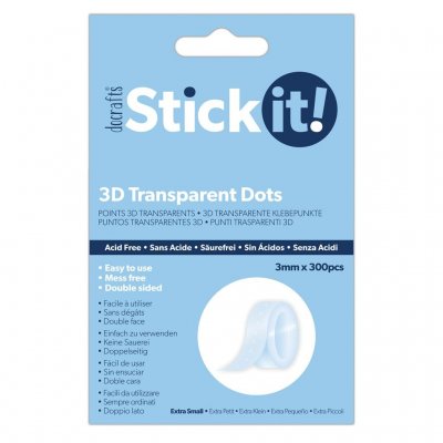 Stick It! 3D Transparent Dots Extra Small (3mm)