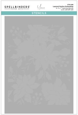 Spellbinders Layered Stencil Set - Festive Poinsettias (6 stencils)