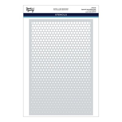 Spellbinders Layered Stencil - Cascading Coneflowers Dots