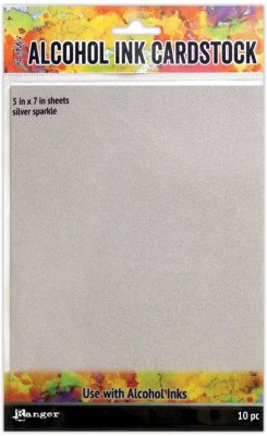 Tim Holtz 5”x7” Alcohol Ink Surfaces - Silver Sparkle (10 sheets)