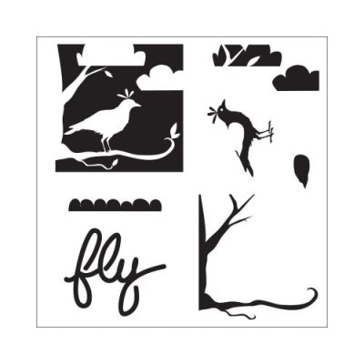 Crafters Workshop 6"x6" Template - Layered Bird Scene