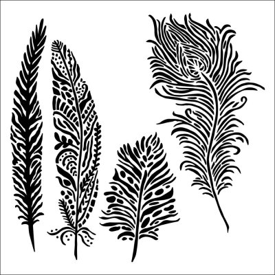 Crafters Workshop 6”x6” Stencil - Playful Plumes