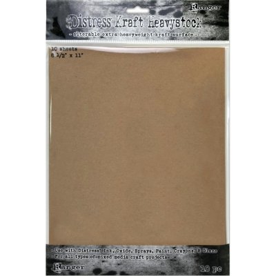 Tim Holtz 8.5"x11" Distress Heavystock - Kraft (10 sheets)
