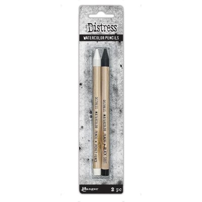 Tim Holtz Distress Watercolor Pencils - Picket Fence & Black Soot (2 pack)