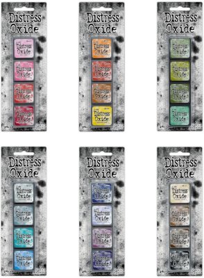 Tim Holtz Distress Mini Oxide Ink Pads Set - Kits #1 to #6 (24 pads)