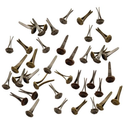 Tim Holtz Idea-Ology Metal Screw-Top Paper Fasteners - Antique Nickel, Brass & Copper (99 pack)