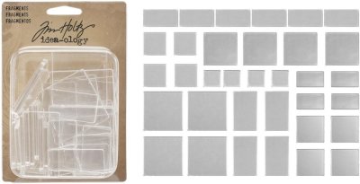 Tim Holtz Idea-Ology Fragments Acrylic Shapes - Rectangles & Squares (36 pack)