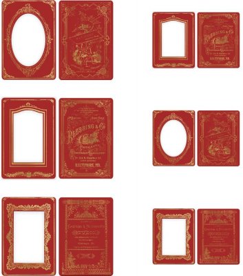 Tim Holtz Idea-Ology Cabinet Card Frames - Christmas (6 pack)