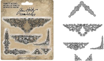 Tim Holtz Idea-Ology Metal Vignette Accents (6 pack)