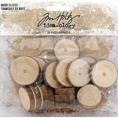 Tim Holtz Idea-Ology Wood Slices - Natural Raw Edge (20 pack)
